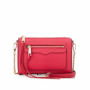 NWT $175 Rebecca Minkoff 'Avery' Crossbody Bag in Saffiano Leather - Pink!